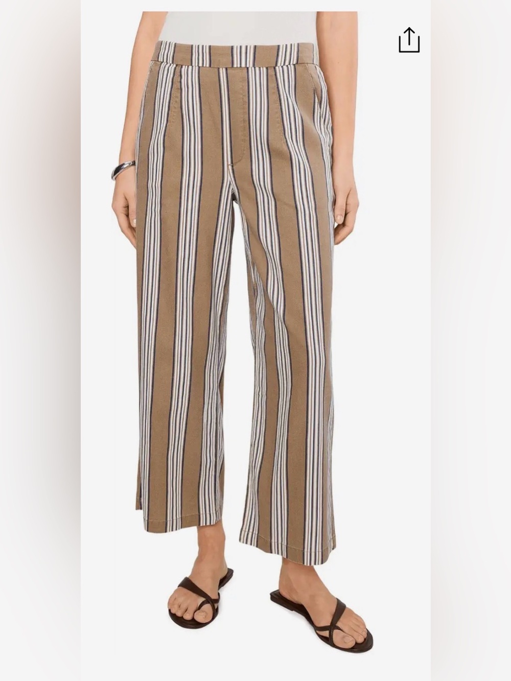 KUT from the Kloth Topaz High-rise Pants In Tan/Navy - Picture 2 of 5